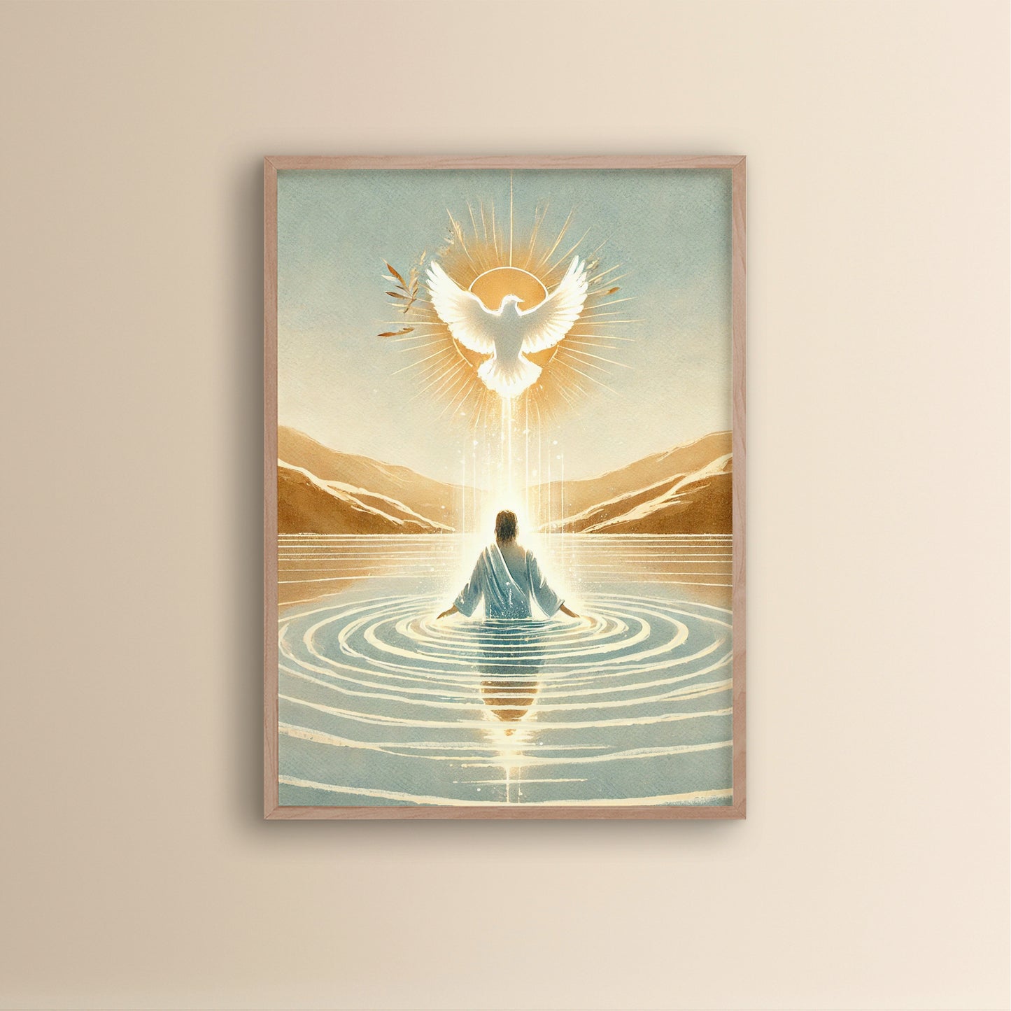 Christian wall art Christian home decor, Biblical wall art, Bible verse decor, The Baptism of Jesus, Jesus home decor, Jesus poster