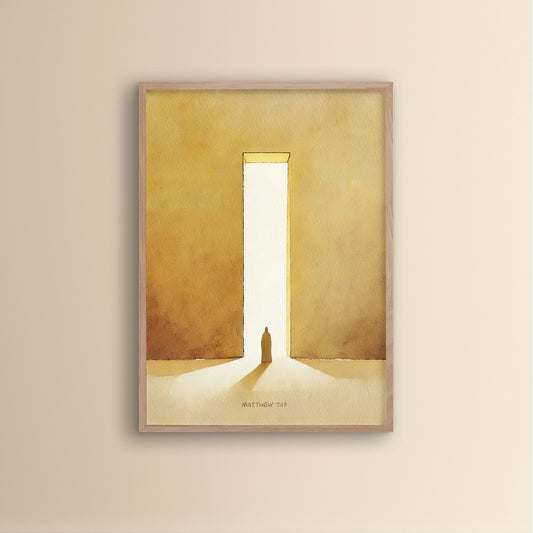 The Narrow Gate, Matthew 7:13, Christian wall art Christian home decor, Biblical wall art, Bible verse decor, The Baptism of Jesus, Jesus home decor, Jesus poster