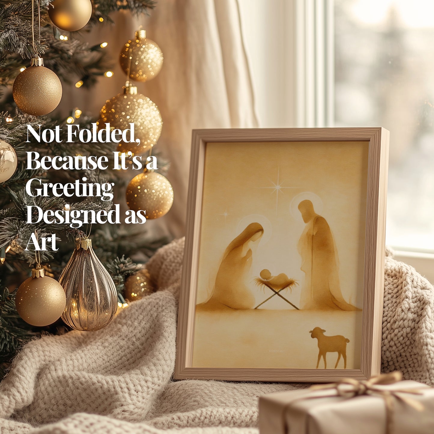 Christmas Greeting Cards Set of 6 - with 6 Kraft Envelopes - 5"x7"