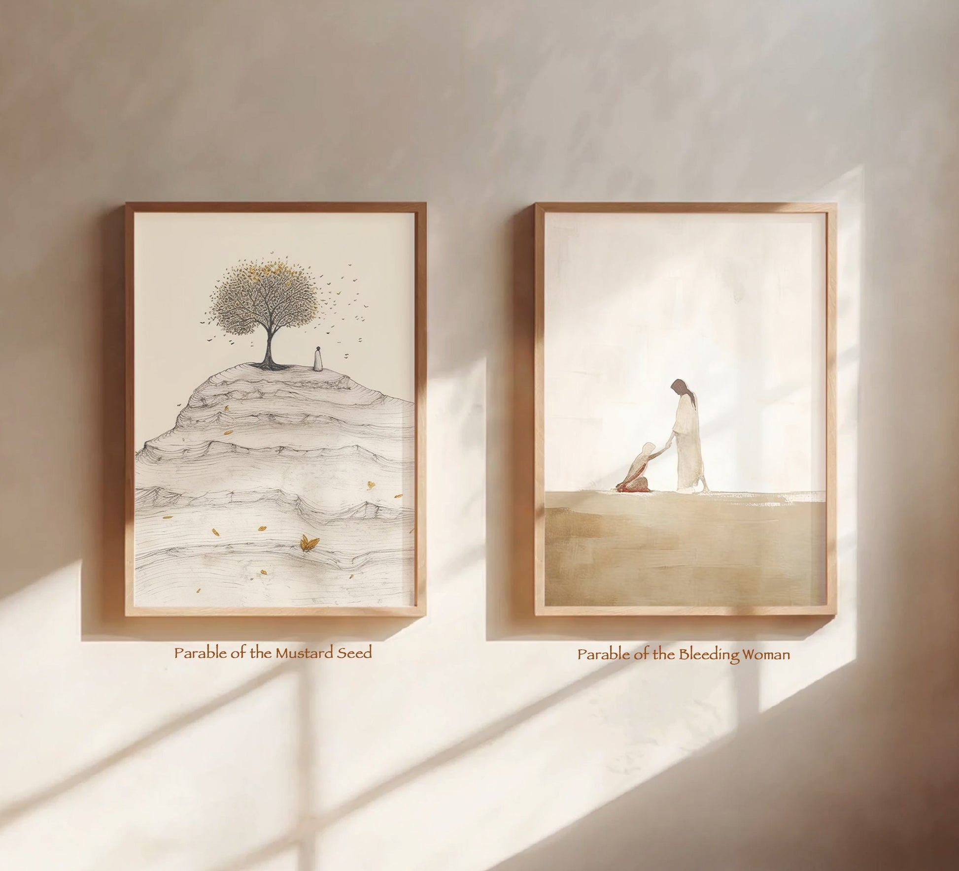 • Jesus Healed the Bleeding Woman • Let there be Light • Jesus Calms the Storm • Parable of the Mustard Seed Christian Wall Art Christian Wall Decor Christian Home Decor Christian gifts for women and men Jesus Decor God Decor Christmas Decor Christmas gifts for women Bible Verse Wall Art Scripture Wall Art Bible Story Art