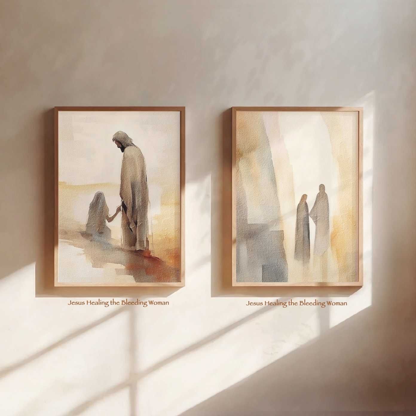 Jesus Heals the Bleeding Woman Bible Art Decor Christian Wall Art Christian Wall Decor Christian Home Decor Christian gifts for women and men Jesus Decor God Decor Christmas Decor Christmas gifts for women 